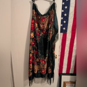 Floral Patterned Dress with Fringe